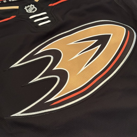 Anaheim Mighty Ducks Fanatics Breakaway Premier Jersey Black Orange Men's Large - Picture 6 of 8